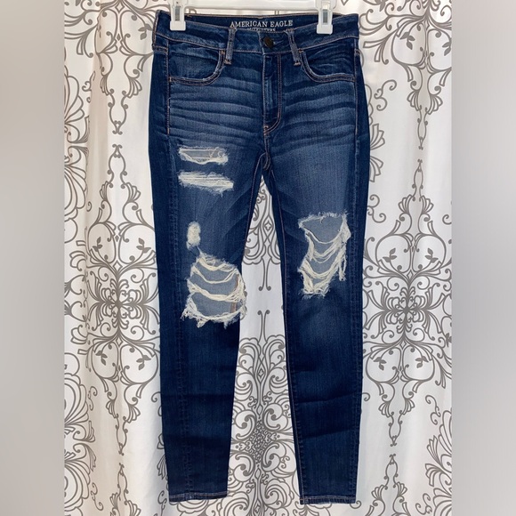 American Eagle Outfitters Denim - American Eagle Super Stretch X low rise regular distressed jeggings